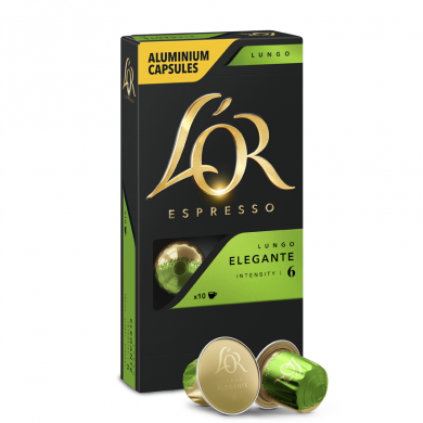 Lungo Elegante, L'Or - 10 hliníkových kapsúl pre Nespresso kávovary