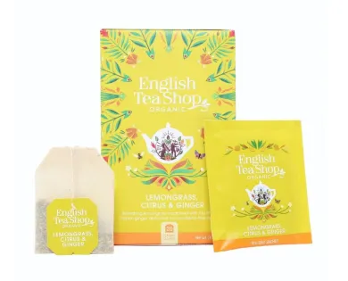 English Tea Shop Organic Lemongrass Citrus & Ginger čaj 20 sáčků žluté balení