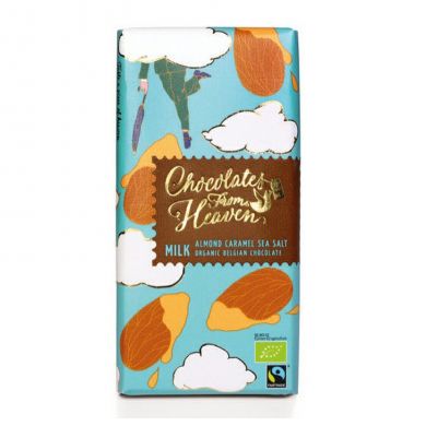 Upraženo - Chocolates-From-Heaven-BIO-mlecna-cokolada-s-karamelizovanymi-mandlemi-a-morskou-soli-37%-100g