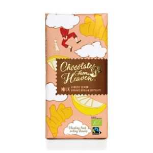 EXPIRACIA 04/22 - Chocolates from Heaven BIO mliečna čokoláda so zázvorom a citrónom 37% - 100 g