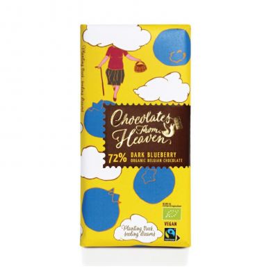  Chocolates from Heaven BIO horká čokoláda s čučoriedkami 72 % - 100g