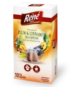 René Plum & Cinnamon čajové kapsle balení 10 kapslí Nespresso kompatibilní