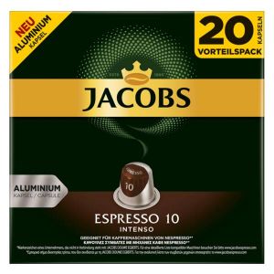 Intenso 10, Jacobs - 20 hliníkových kapsúl pre Nespresso kávovary